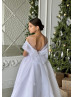 Satin Organza V Back Flower Girl Dress Baptism Dress